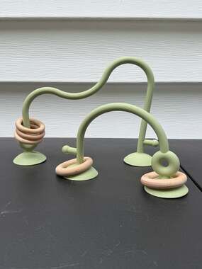 Mushie Silicone and Wood Stacking Toy Set